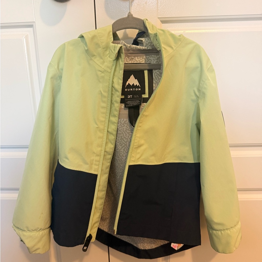 Burton Kids waterproof shell - Lime and Navy